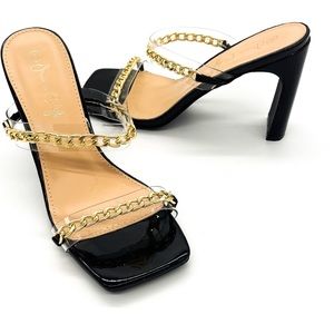 Jessica Carlyle Womens Heeled Sandals with chain detail size 8